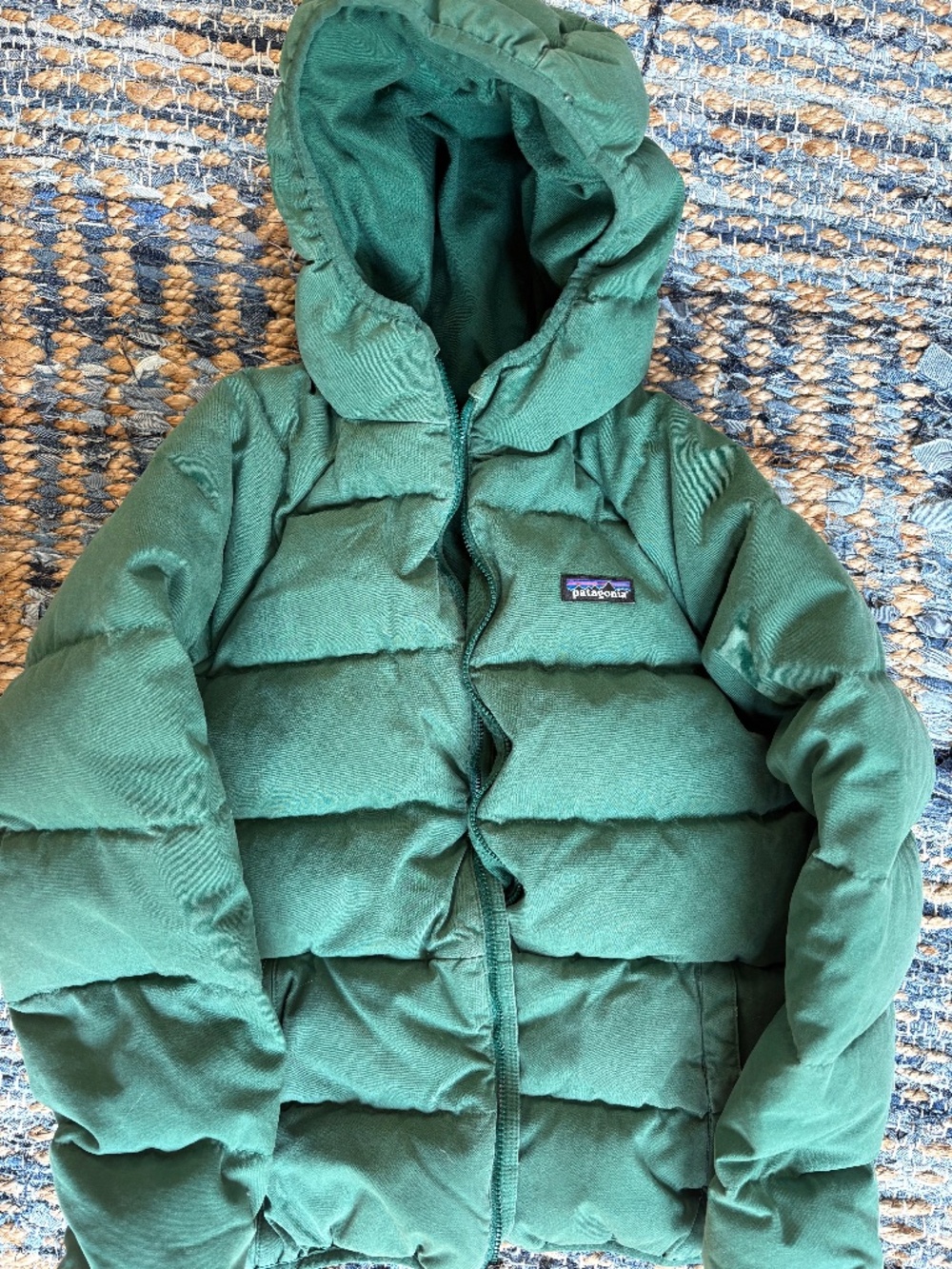 Patagonia Kids Large Green Cotton Down Jacket